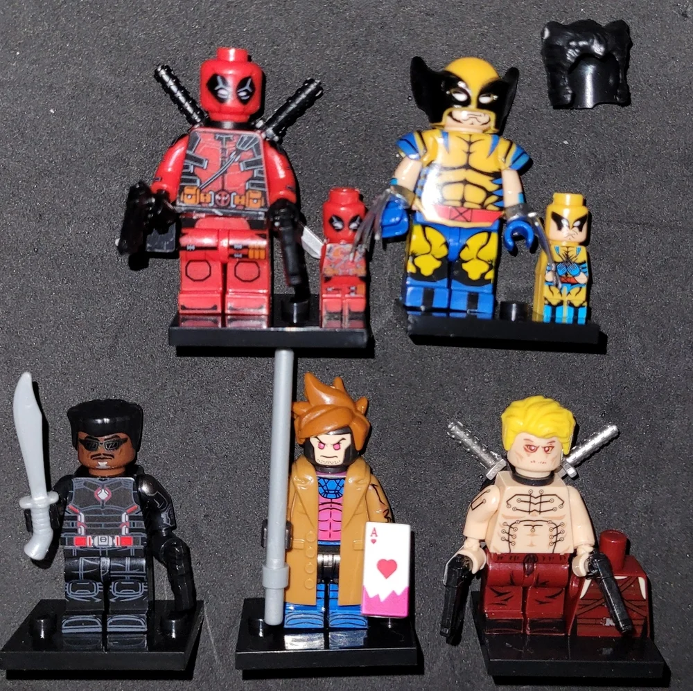 New Deadpool,Wolverine, Blade, Colosus & Gambit mini figure set